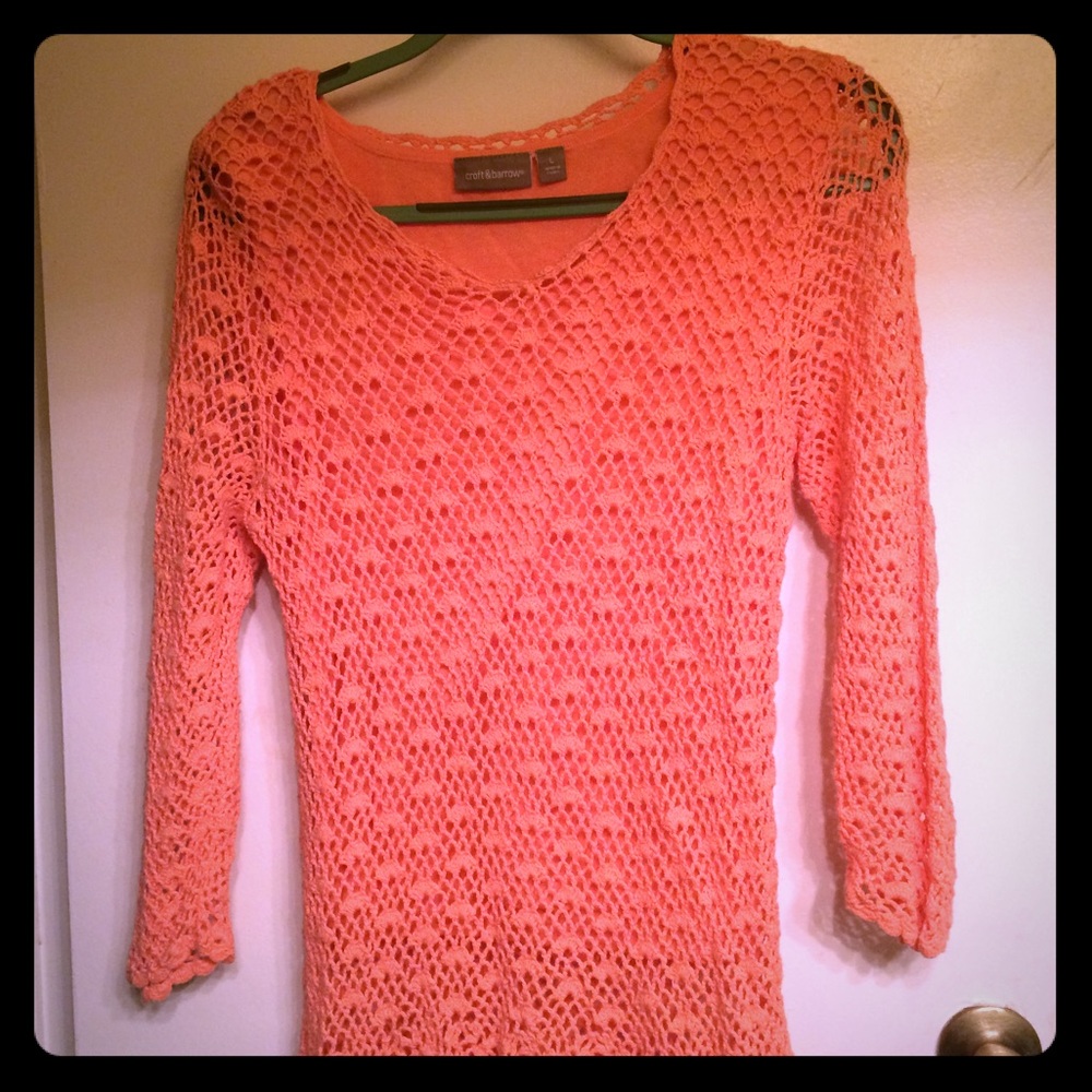 Peach lace blouse